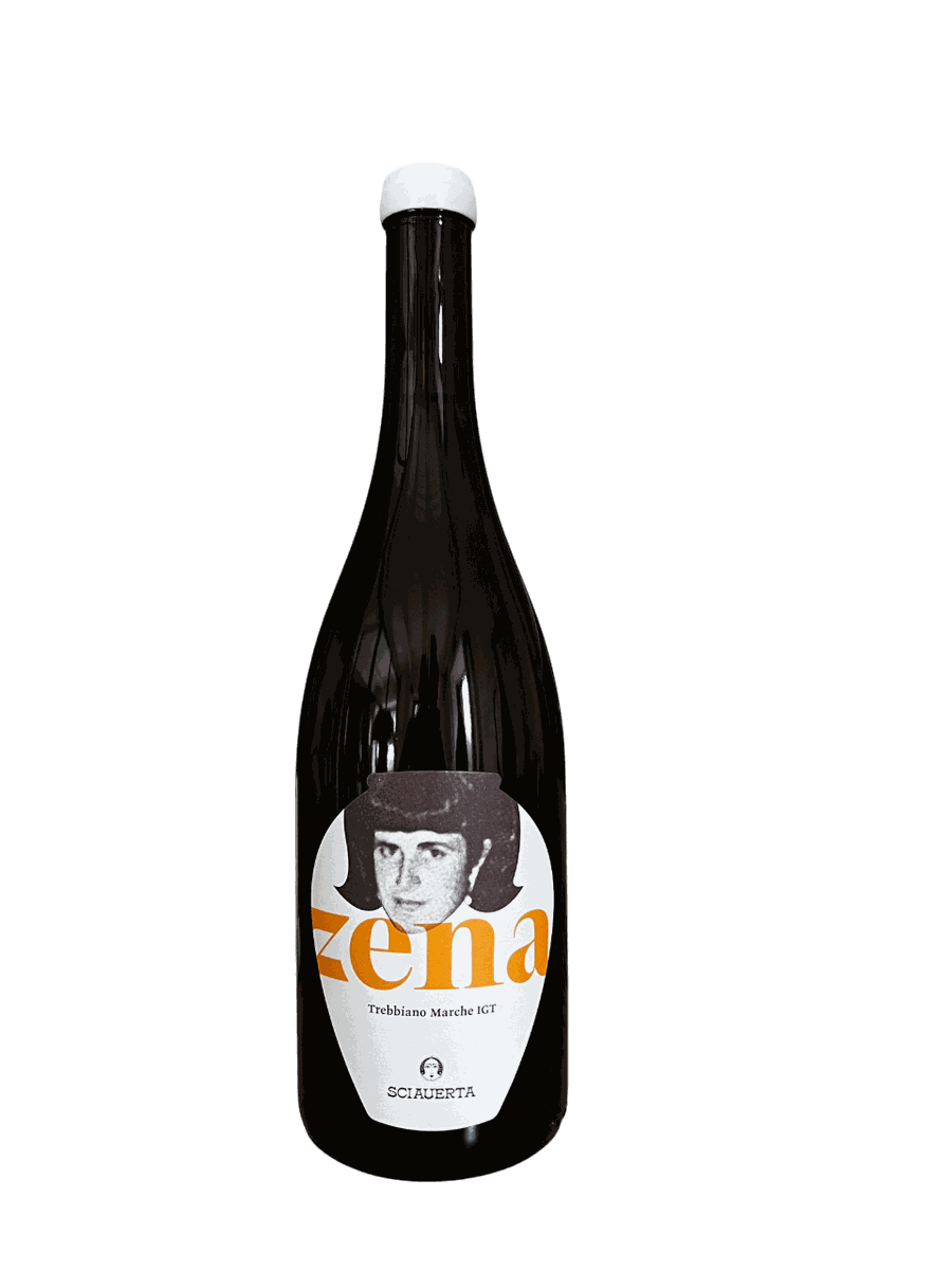 Bottle of Zena, a Trebbiano Marche IGT white wine from Sciauerta in the Marche