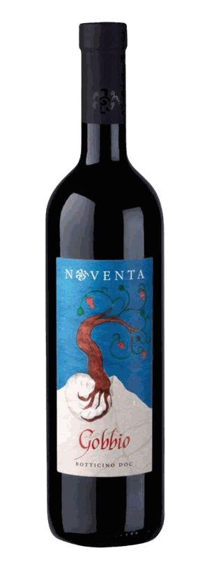 Bottle of Gobbio by Noventa, a Botticino DOC red from Lombardy