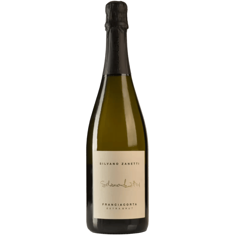Bottle of Silvano Zanetti Franciacorta Extra Brut DOCG, shown against a plain background