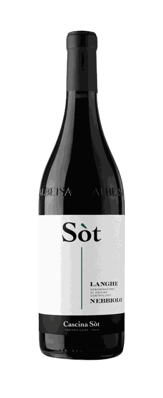 Bottle of Langhe Nebbiolo from Cascina S&ograve;t