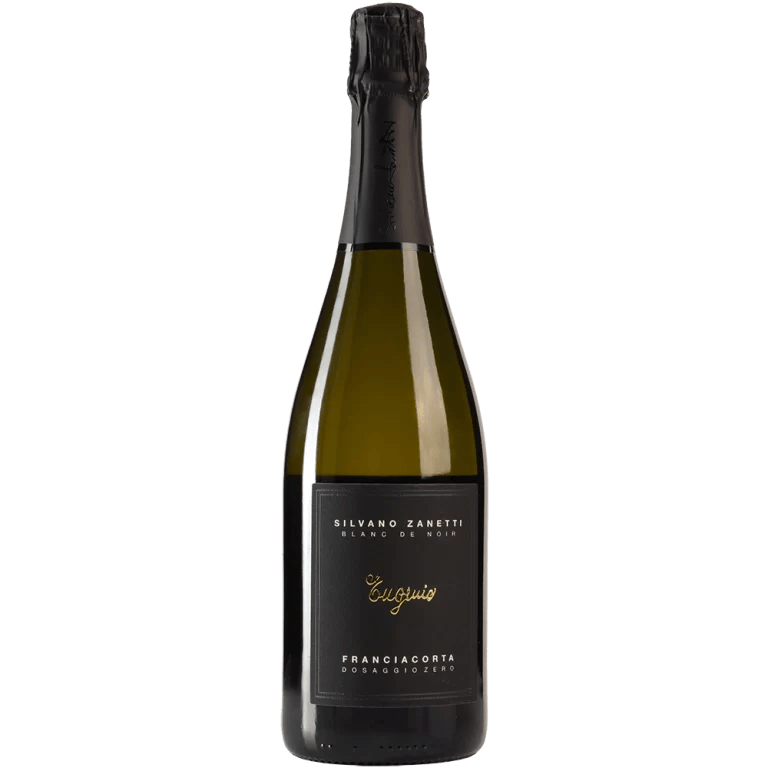 Bottle of Silvano Zanetti Eugenio Blanc de Noir, Franciacorta DOCG, shown against a plain background